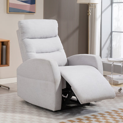 Recliner Chair, TV Chair with Reclining Function, Padded TV Chair with Footrest, Linen-Look Lounge Chair for Living Room, Bedroom up to 150 kg, Light Grey
