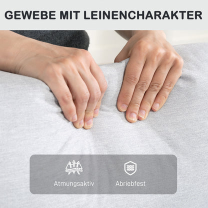 Recliner Chair, TV Chair with Reclining Function, Padded TV Chair with Footrest, Linen-Look Lounge Chair for Living Room, Bedroom up to 150 kg, Light Grey