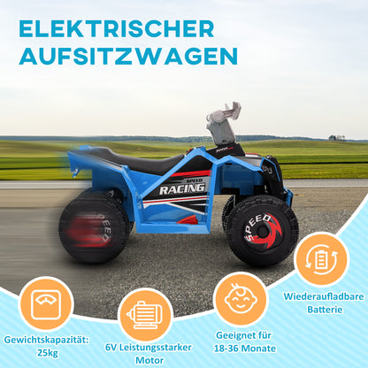 Kids Electric Quad 6V Children's Quad Bike with Forward and Reverse Function, Electric Quad for Kids 1.5-3 years Blue