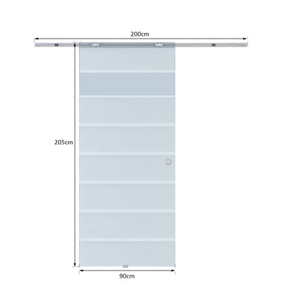 Glass Sliding Door Frosted Sliding Door Glass Door Room Divider 900 x 2050 mm