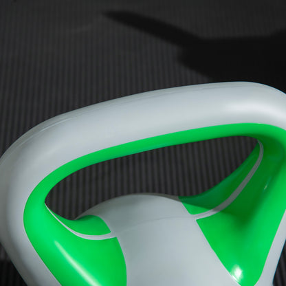 SPORTNOW 16kg PU and Sand Kettlebell with Flat Base and Practical Handle for Deadlifts, Squats, and Lifts, 26x18x32 cm, Green