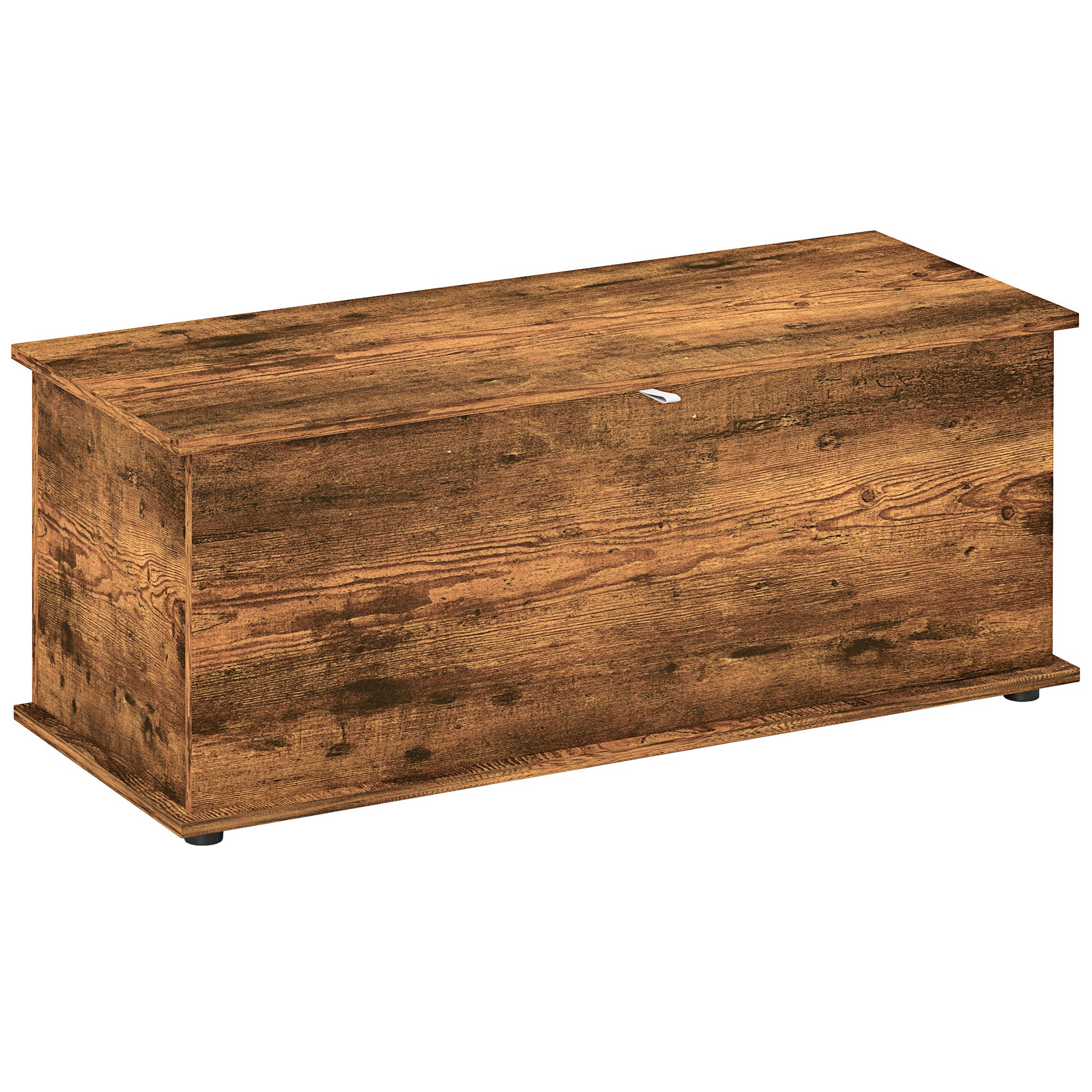 Storage Bench, Indoor Box with Non-slip Feet, 120 kg Capacity, Wooden Interior Storage Chest, for Bedroom and Entryway, 100x40x40 cm, Rustic Brown