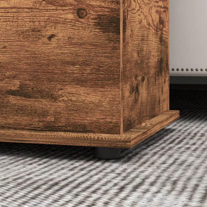 Storage Bench, Indoor Box with Non-slip Feet, 120 kg Capacity, Wooden Interior Storage Chest, for Bedroom and Entryway, 100x40x40 cm, Rustic Brown