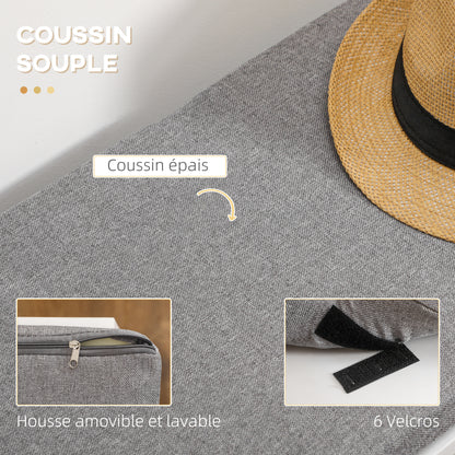 Shoe Bench Shoe Rack with Seat Cushion, Adjustable Shelves, Open Compartments and Drawer, Entryway Bench, Hallway, Bedroom, 101 x 29 x 47.5 cm, White and Gray