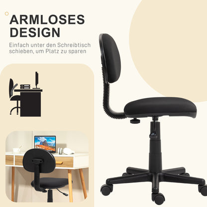 Office Chair Ergonomic Desk Chair, Height Adjustable Swivel Chair made of Elastic Fabric Computer Chair for Study Room Black
