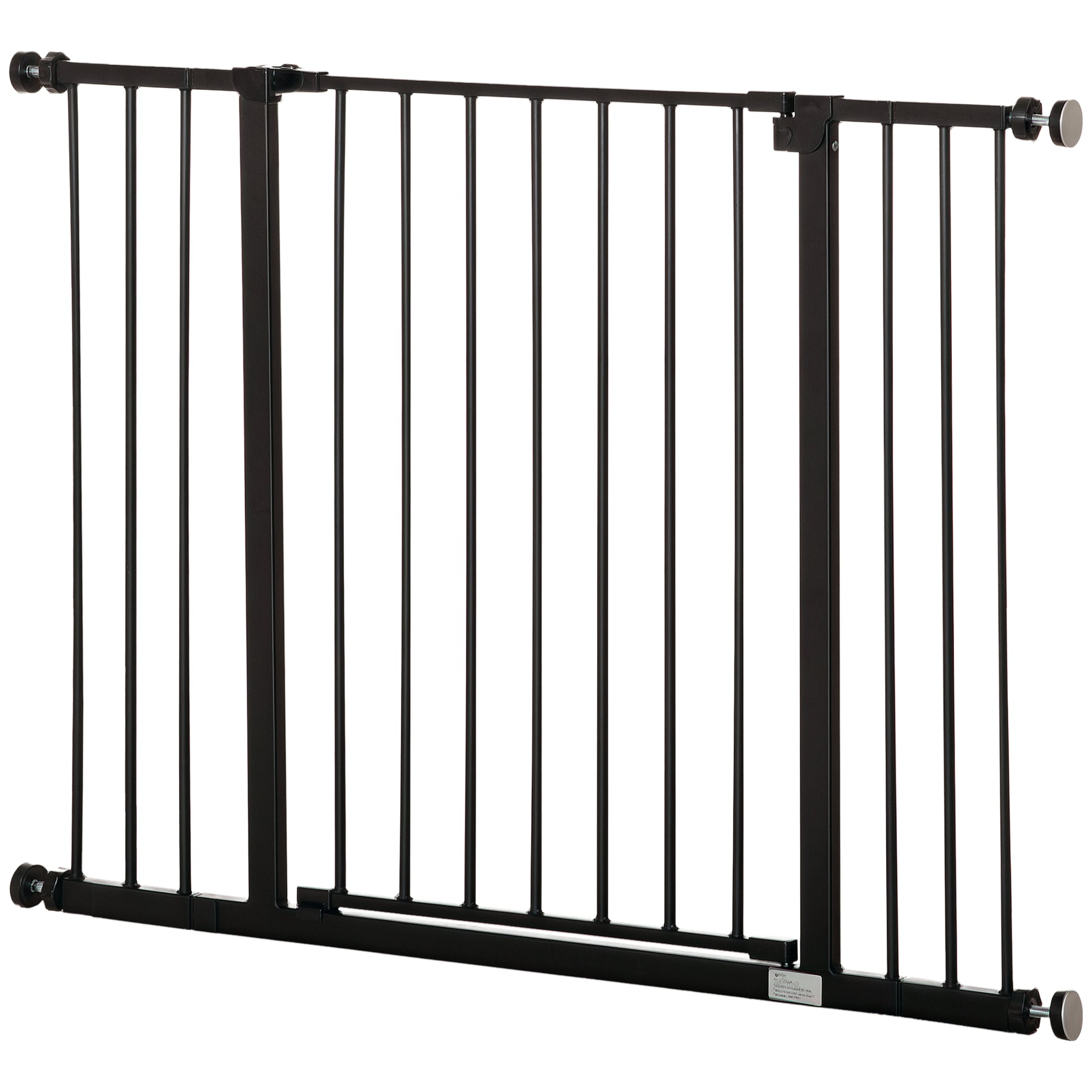 Door Safety Gate Stair Guard with 10/15 cm Extension Door Gate Without Drilling Stair Gate for Widths 76-107 cm One-Hand Opening Steel Black