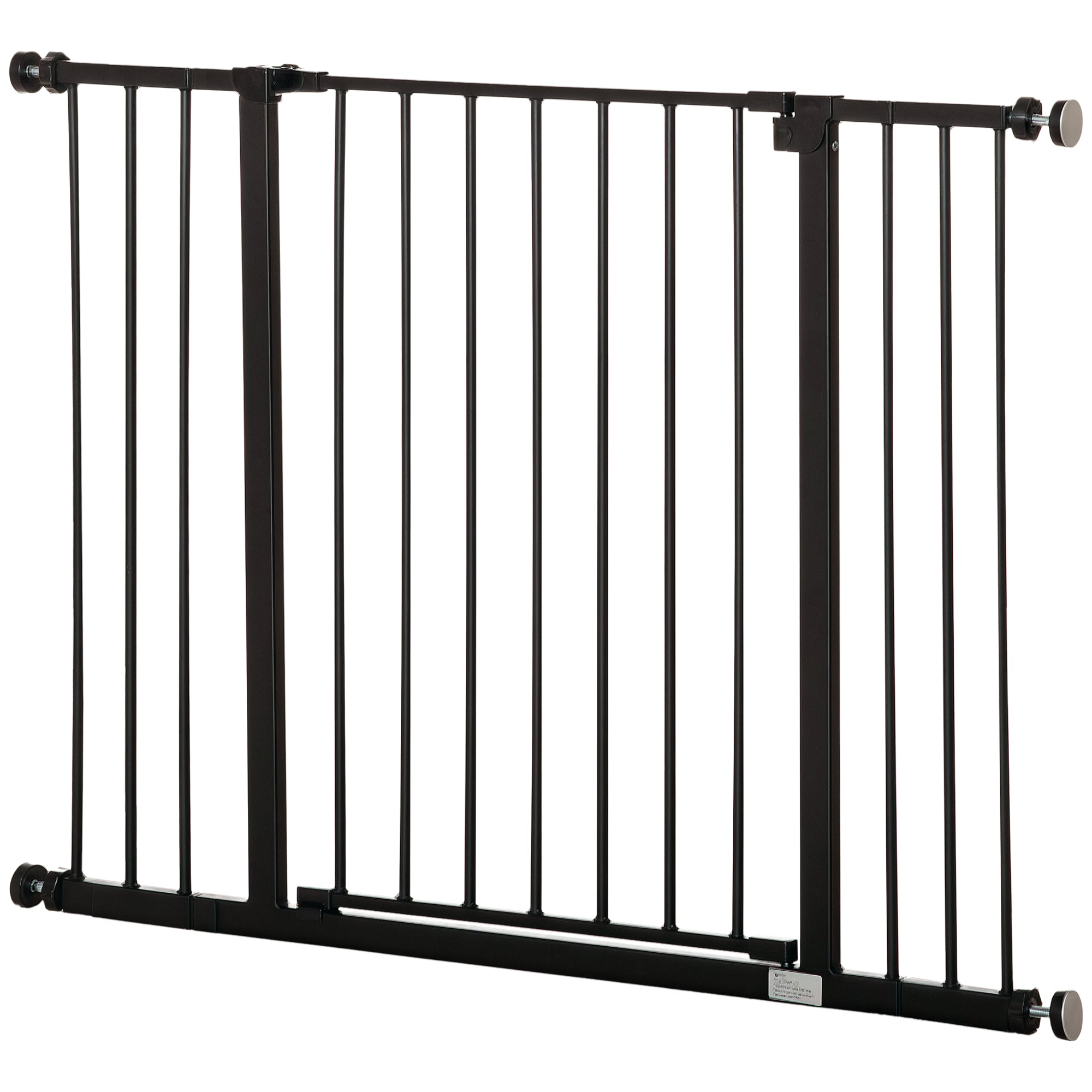 Door Safety Gate Stair Guard with 10/15 cm Extension Door Gate Without Drilling Stair Gate for Widths 76-107 cm One-Hand Opening Steel Black