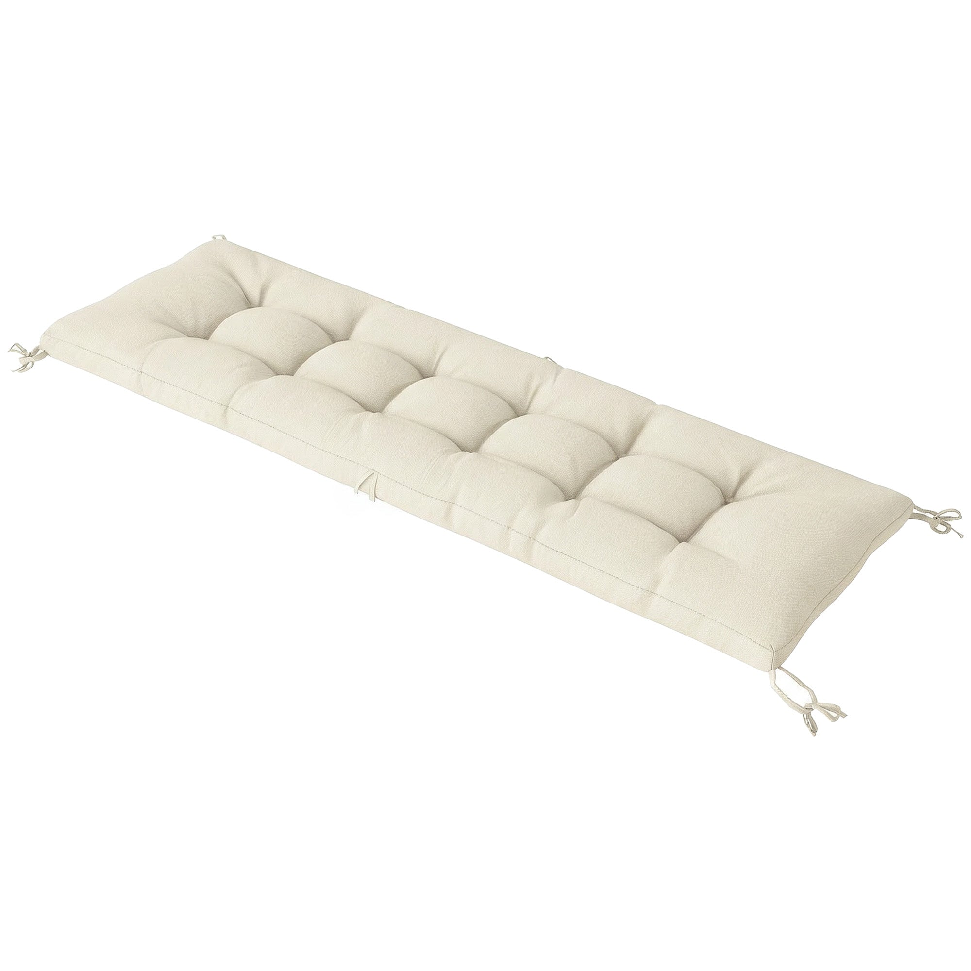 Removable Pallet Seat Cushion with Straps for Most Loungers, 78 x 25.6 x 5.1 in (198 x 65 x 13 cm), Beige