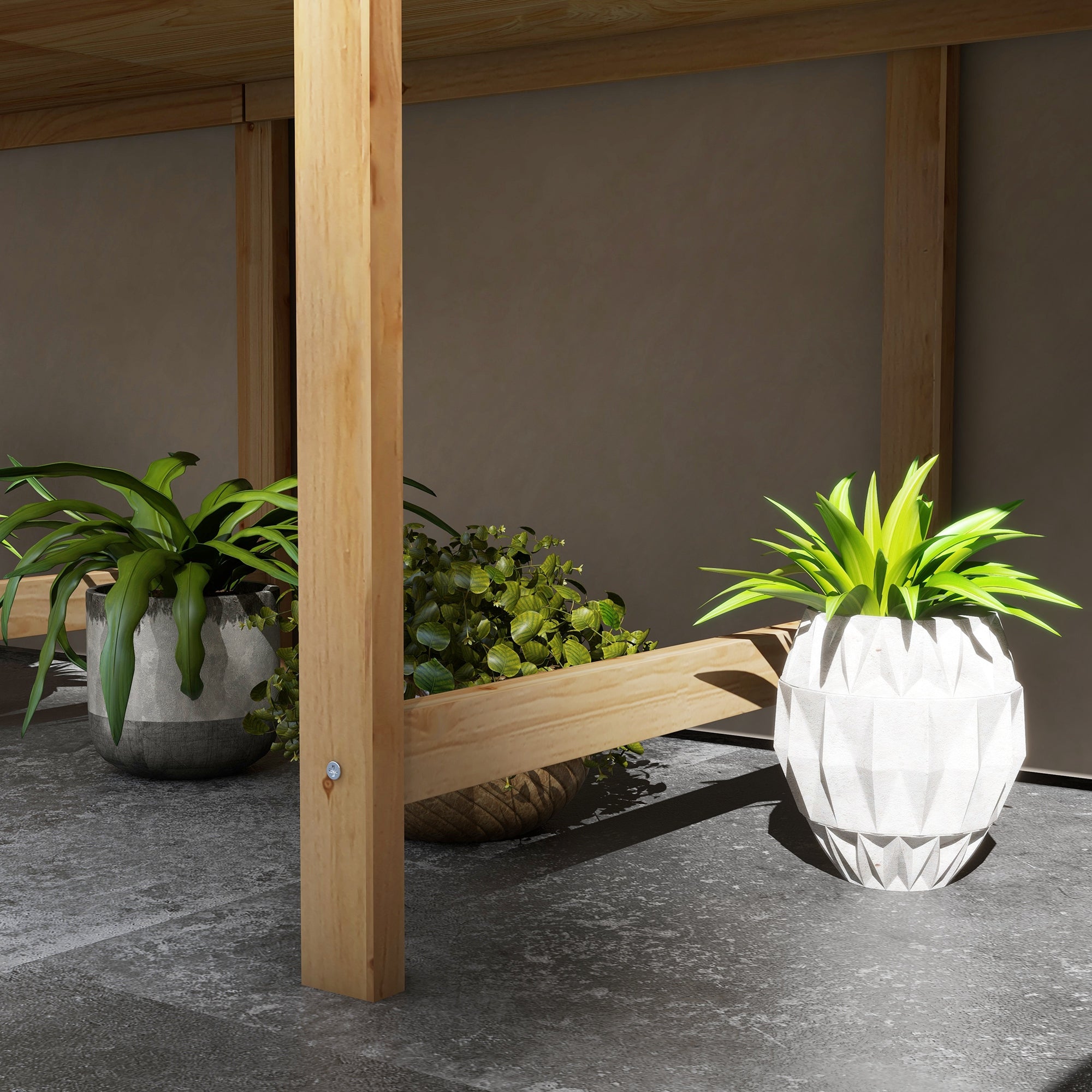 Raised Flower Box on Stand, incl. Irrigation Inserts + Drainage Fleece, Pre-oiled Spruce Wood, Dimensions 225L x 55W x 80H cm