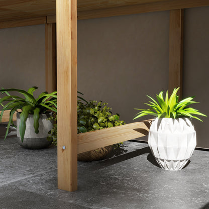 Raised Flower Box on Stand, incl. Irrigation Inserts + Drainage Fleece, Pre-oiled Spruce Wood, Dimensions 225L x 55W x 80H cm