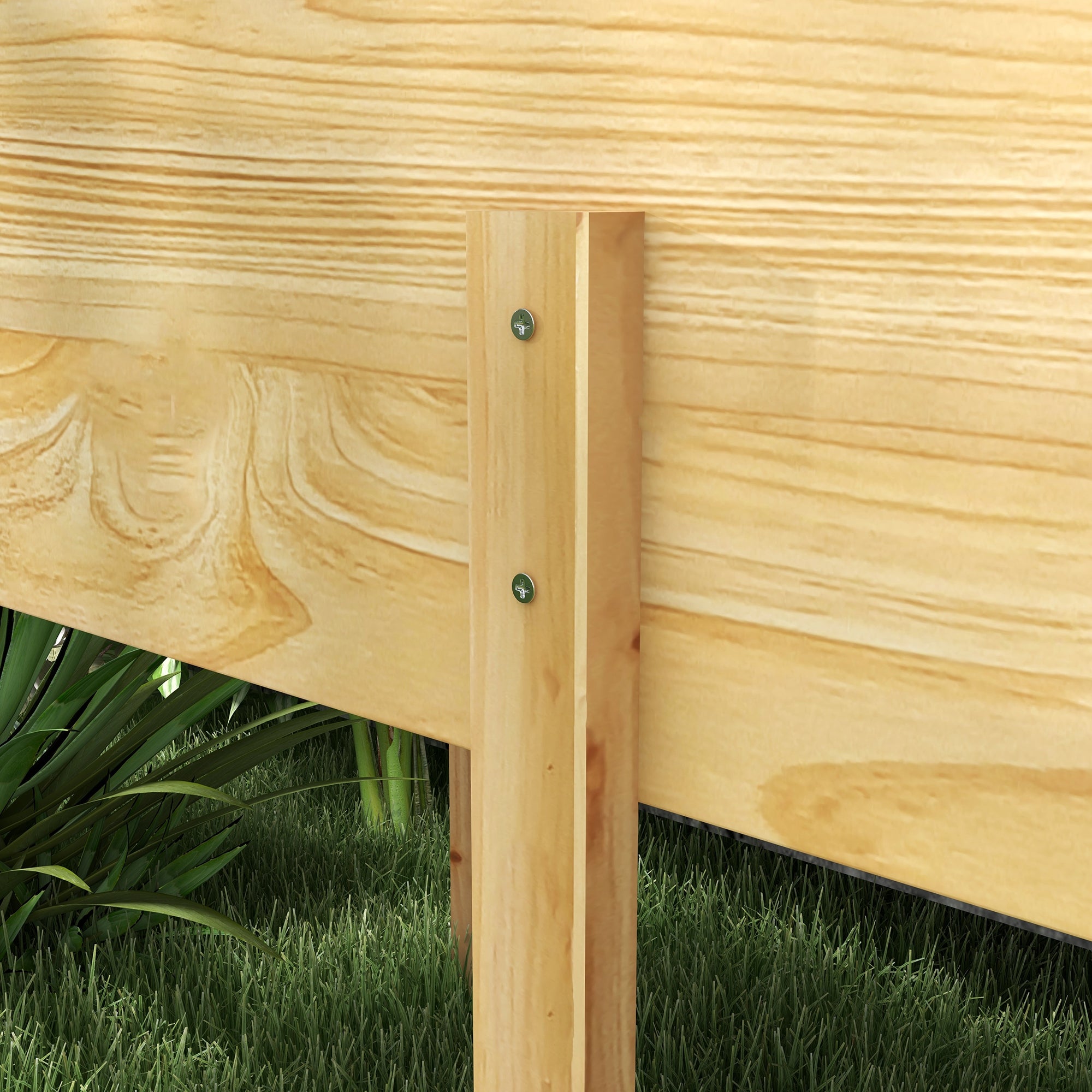Raised Flower Box on Stand, incl. Irrigation Inserts + Drainage Fleece, Pre-oiled Spruce Wood, Dimensions 225L x 55W x 80H cm