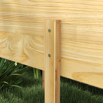 Raised Flower Box on Stand, incl. Irrigation Inserts + Drainage Fleece, Pre-oiled Spruce Wood, Dimensions 225L x 55W x 80H cm