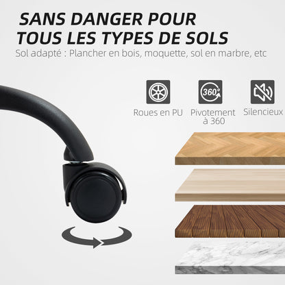 Office Chair Ergonomic Desk Chair with Adjustable Height, Rocking Function, Swivel Casters, 60 x 68 x 95.5-105 cm, Black