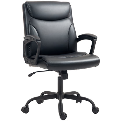 Office Chair Ergonomic Desk Chair with Adjustable Height, Rocking Function, Swivel Casters, 60 x 68 x 95.5-105 cm, Black