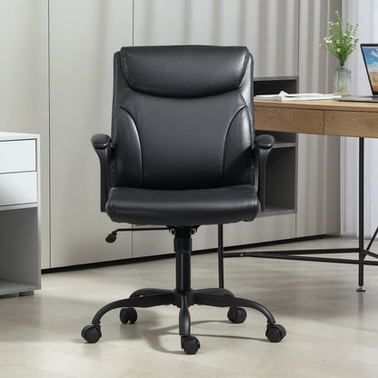 Office Chair Ergonomic Desk Chair with Adjustable Height, Rocking Function, Swivel Casters, 60 x 68 x 95.5-105 cm, Black