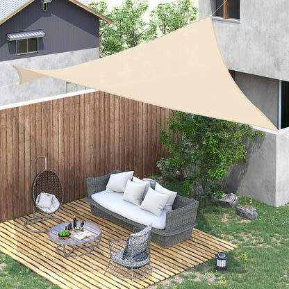 Rectangular Sun Shade Sail 13x20 ft Patio Awning with Anti-UV Stainless Steel Ring and Nylon Ropes for Garden Patio Cream