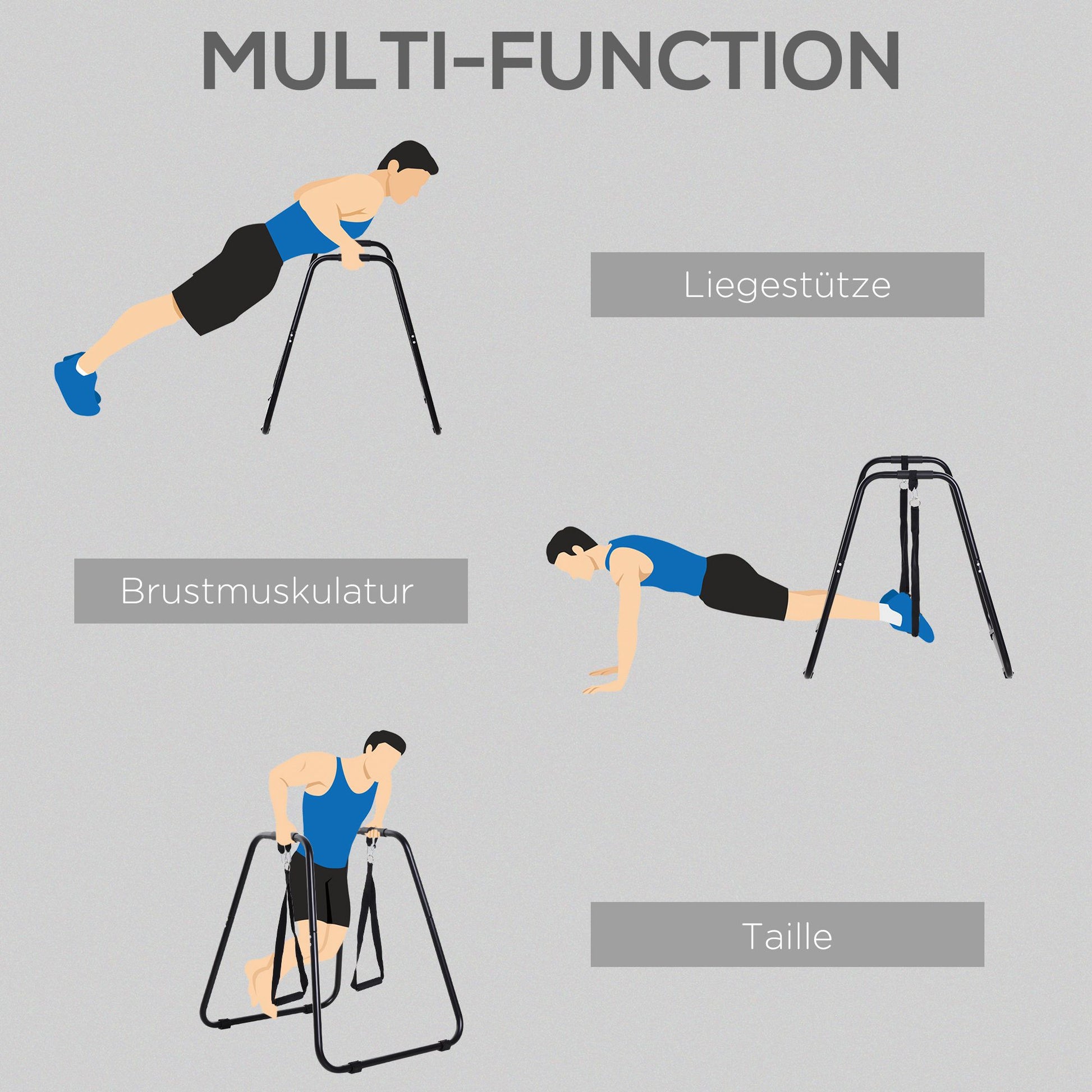 Dip Bars Dip Station up to 120 kg Load Capacity Home Fitness Equipment Parallettes Calisthenics Equipment for Strength Training