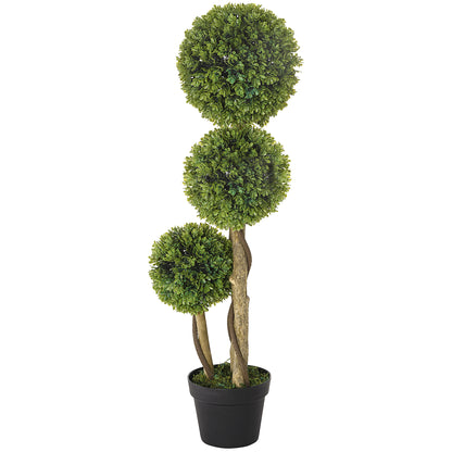 Large Artificial Boxwood 90 cm, UV-Protected Artificial Tree, Artificial Plant, Plastic Artificial Plants in Pot, Fake Plant like real for Living Room Bedroom Office Modern Decoration Gift