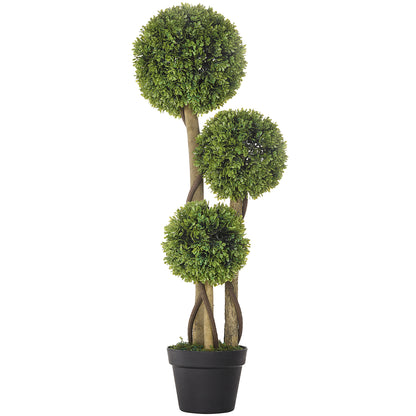 Large Artificial Boxwood 90 cm, UV-Protected Artificial Tree, Artificial Plant, Plastic Artificial Plants in Pot, Fake Plant like real for Living Room Bedroom Office Modern Decoration Gift