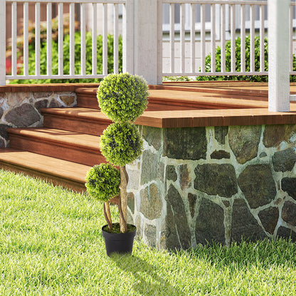 Large Artificial Boxwood 90 cm, UV-Protected Artificial Tree, Artificial Plant, Plastic Artificial Plants in Pot, Fake Plant like real for Living Room Bedroom Office Modern Decoration Gift