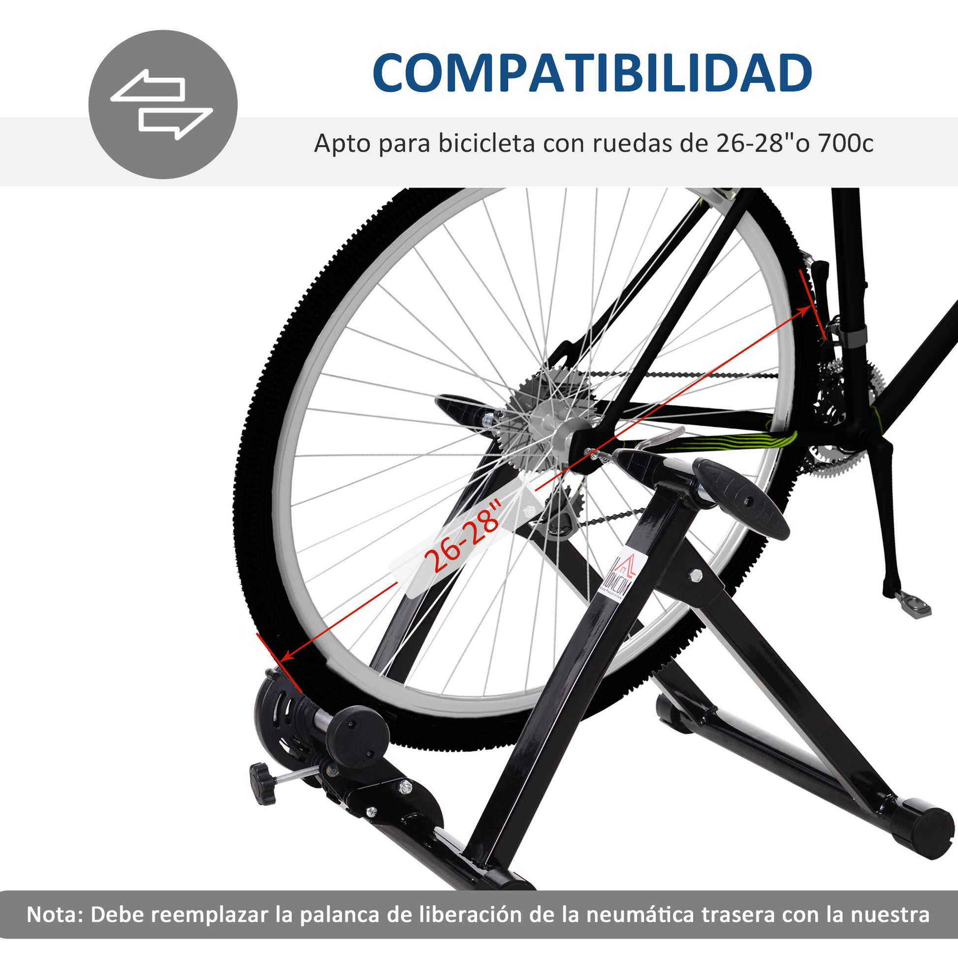 Folding Bike Roller with Magnetic Resistance for 26-28 Inch Wheels Indoor Cycling Trainer Stand 54.5x47.2x39.1 cm Black