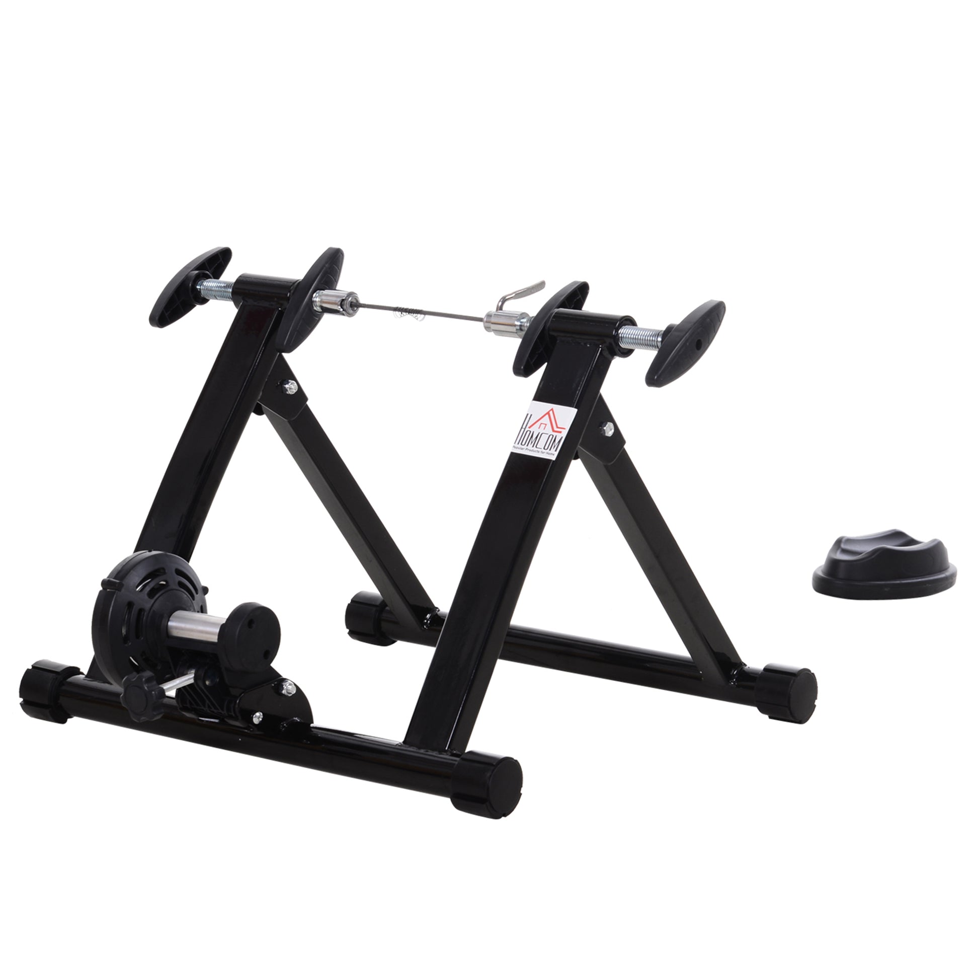 Folding Bike Roller with Magnetic Resistance for 26-28 Inch Wheels Indoor Cycling Trainer Stand 54.5x47.2x39.1 cm Black