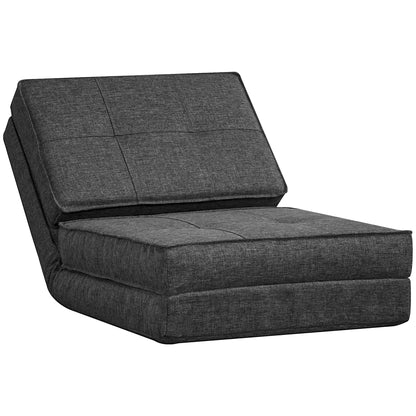 Foldable Floor Sofa Sleeper Chair Floor Seat 5-Position Reclining Folding Chair Sleeper Sofa Single Sofa Dark Grey 61 x 73 x 58 cm