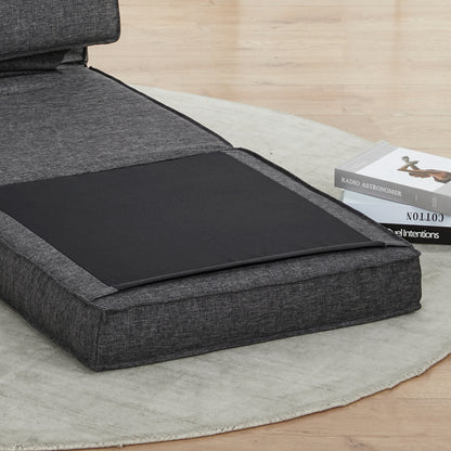 Foldable Floor Sofa Sleeper Chair Floor Seat 5-Position Reclining Folding Chair Sleeper Sofa Single Sofa Dark Grey 61 x 73 x 58 cm