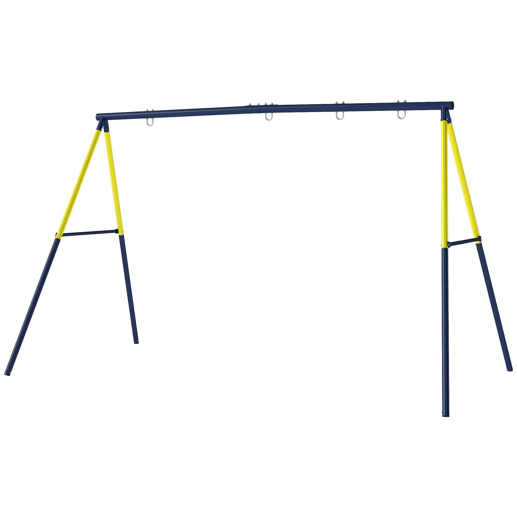 Kids Swing Frame, Steel A-Frame for 2 Swings, 331 lb Capacity, Fits Seat, Nest & Climbing Rope, Garden/Balcony — 8'6" x 5'3" x 5'10", Blue