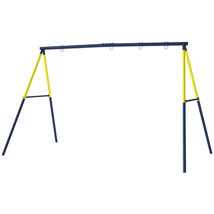Kids Swing Frame, Steel A-Frame for 2 Swings, 331 lb Capacity, Fits Seat, Nest & Climbing Rope, Garden/Balcony — 8'6" x 5'3" x 5'10", Blue