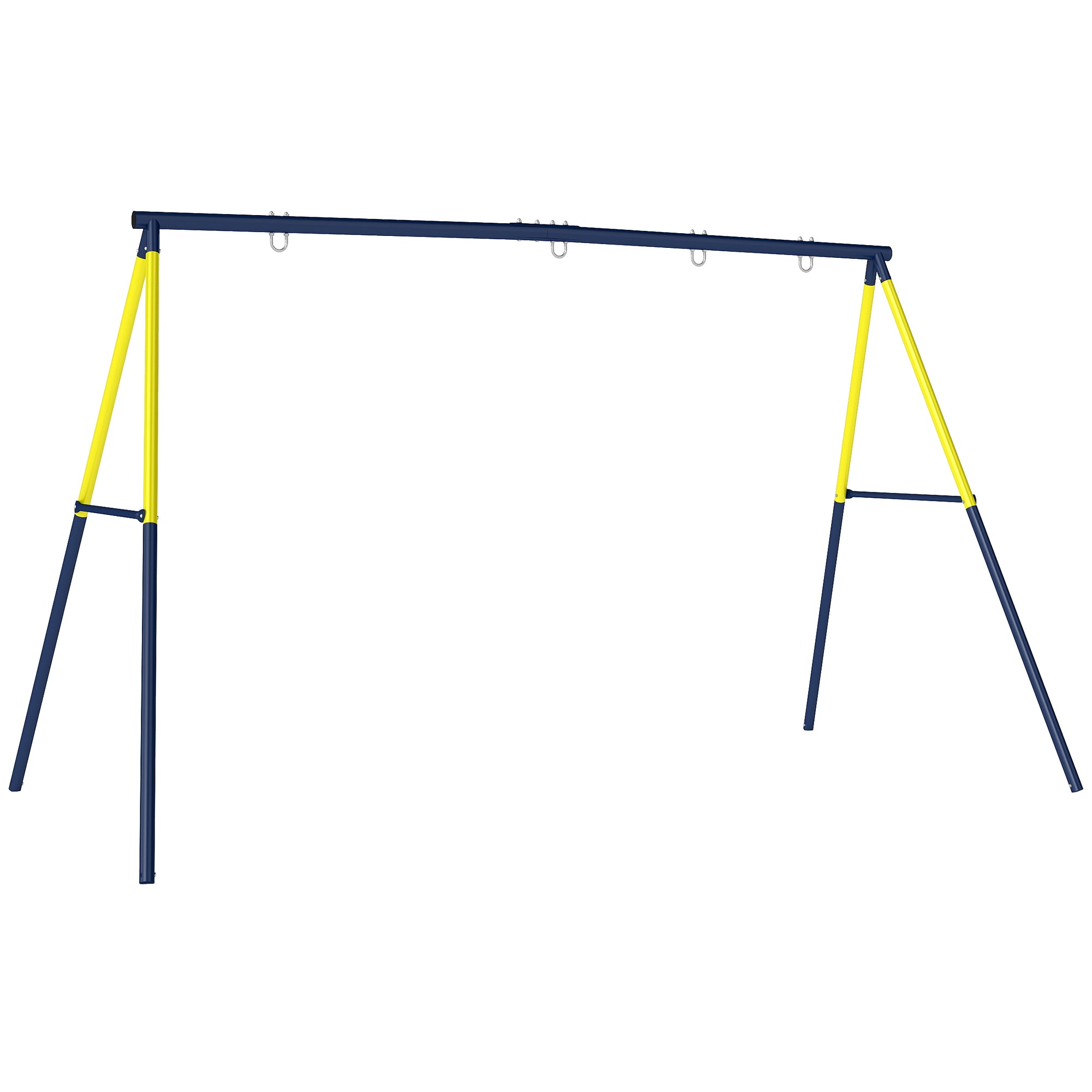 Kids Swing Frame, Steel A-Frame for 2 Swings, 331 lb Capacity, Fits Seat, Nest & Climbing Rope, Garden/Balcony — 8'6" x 5'3" x 5'10", Blue