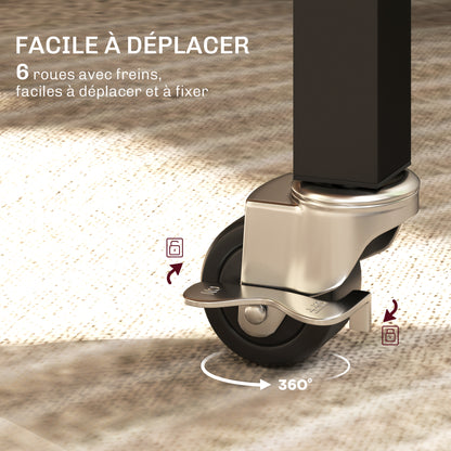 Folding Kitchen Table, Foldable Dining Table, with 2 Drop Leaves, 6 Wheels with Brakes, for 4-6 People, Load 100 kg, Steel Legs, 120 x 80 x 73 cm, Rustic Brown