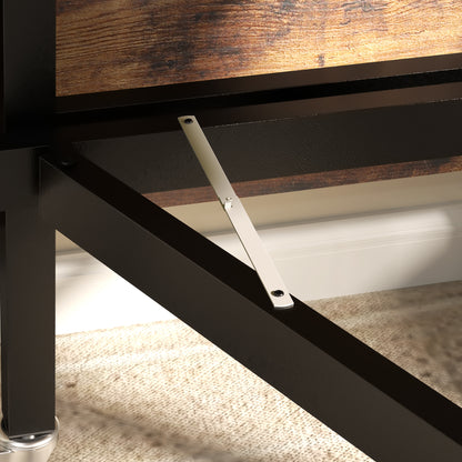 Folding Kitchen Table, Foldable Dining Table, with 2 Drop Leaves, 6 Wheels with Brakes, for 4-6 People, Load 100 kg, Steel Legs, 120 x 80 x 73 cm, Rustic Brown