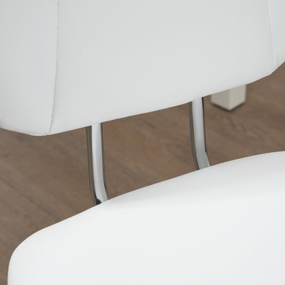 Armless Office Chair Desk Chair for Students with Adjustable Height and Tilt Function, 120 kg Load 50x54x87.5-96.5 cm White