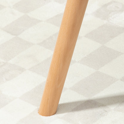 Armchair with Quilted Velvet Cover and Wooden Legs, 66x76x98cm, Multicolor