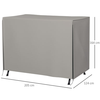 Hollywood Swing Cover 3 Seater, Water-Repellent Winterproof Protective Cover for Garden Swing, UV-Resistant Tarpaulin, Tear-Resistant 600D Oxford Fabric, 205x124x164cm Gray