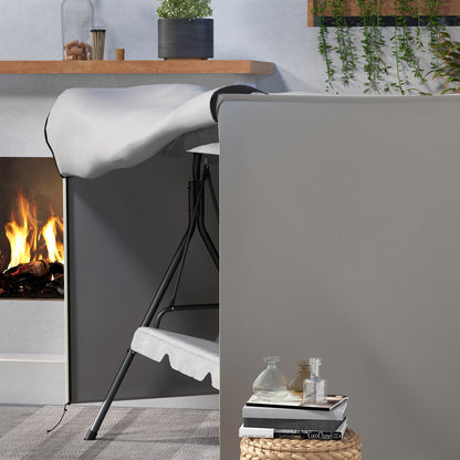 Hollywood Swing Cover 3 Seater, Water-Repellent Winterproof Protective Cover for Garden Swing, UV-Resistant Tarpaulin, Tear-Resistant 600D Oxford Fabric, 205x124x164cm Gray