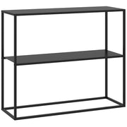 Console Table, Hallway Table with 2 Shelves, 90 x 30 x 75 cm, Industrial Side Table, Sofa Table for Small Space, Entryway, Hallway, Living Room, Steel, Black