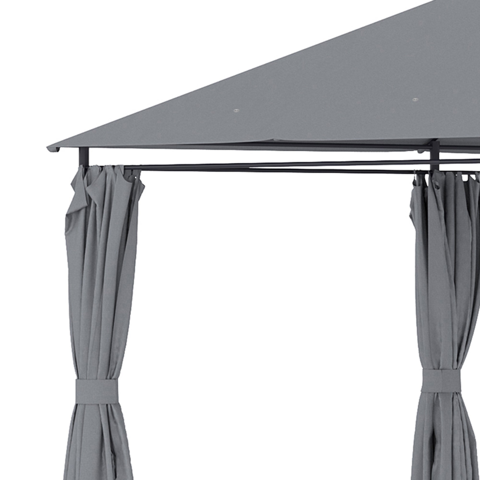 4x3m Garden Gazebo Outdoor Pavilion with 6 Side Walls 8 Drainage Holes and Steel Frame Gazebo for Parties Patio Terrace Gray
