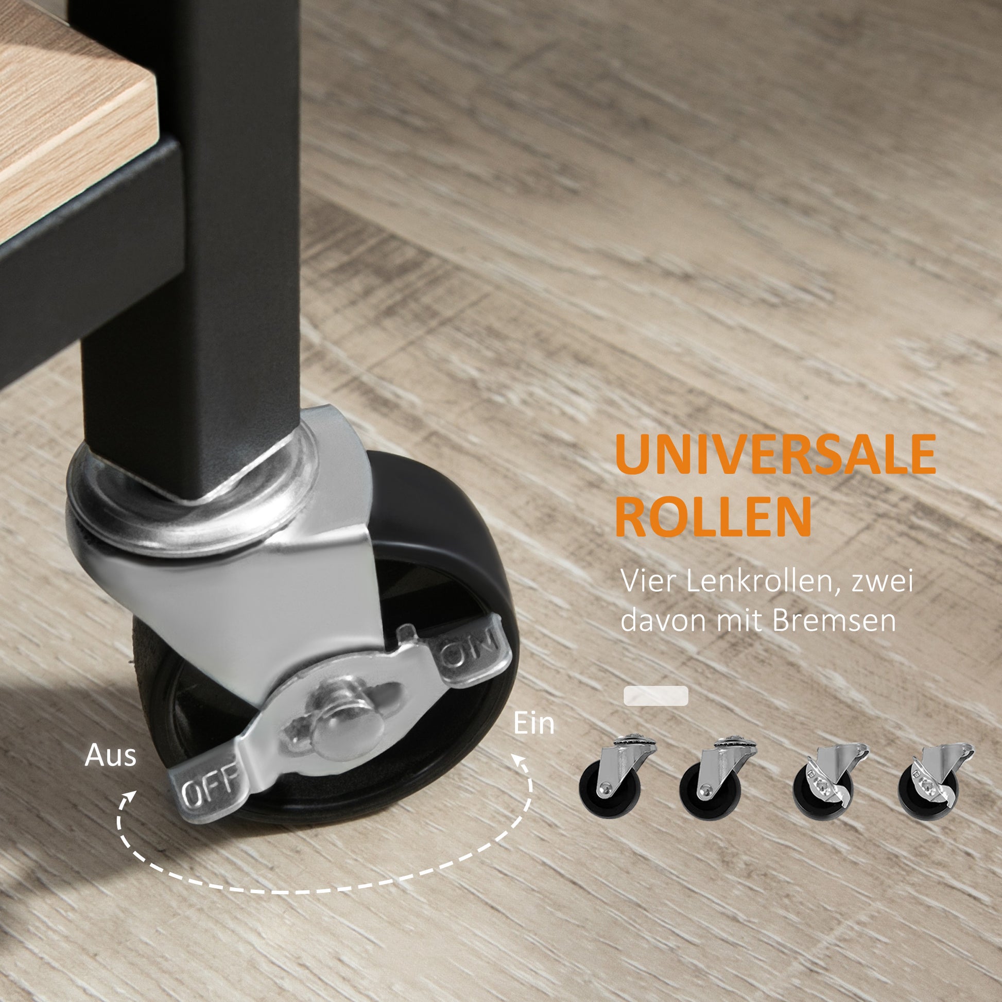 Kitchen Trolley Serving Trolley Storage Trolley Side Table with 2 Levels and Handle Trolley for Kitchen Dining Room Weight Capacity 60 kg Chipboard 82 x 40 x 75 cm