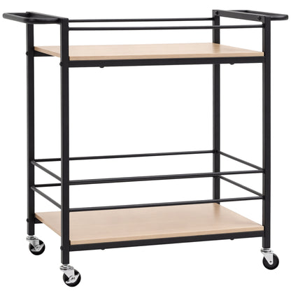 Kitchen Trolley Serving Trolley Storage Trolley Side Table with 2 Levels and Handle Trolley for Kitchen Dining Room Weight Capacity 60 kg Chipboard 82 x 40 x 75 cm