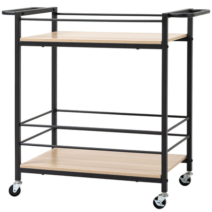 Kitchen Trolley Serving Trolley Storage Trolley Side Table with 2 Levels and Handle Trolley for Kitchen Dining Room Weight Capacity 60 kg Chipboard 82 x 40 x 75 cm