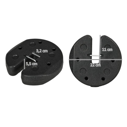 Pack of 4 Canopy Weights for Folding Canopies Weighted with Cement Bases for Canopy Gazebo Ø22x5.5 cm Black