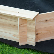 Octagonal Wooden Sandbox 139.5L x 139.5W x 21.5H cm - 4 Benches - Cover Tarp, Non-Woven Ground Cover Included - Pre-Oiled Pine Wood