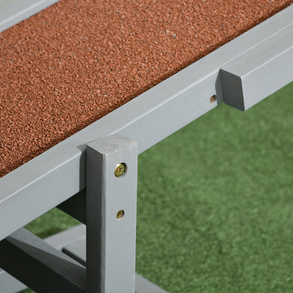 Dog Seesaw, Dog Agility Seesaw made of Wood, Non-Slip Dog Agility Ramp for Dogs under 30 kg, Weatherproof Dog Training Outdoor Dog Sport for Balance, 180 x 30 x 30 cm Gray