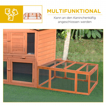 Rabbit Hutch Rabbit Hutch made of Fir Wood Winterproof Rabbit Cage with Folding Roof 180x90x48 cm Rabbit Cage Outdoor Small Animal Hutch for Small Animals Rabbits Guinea Pigs Orange