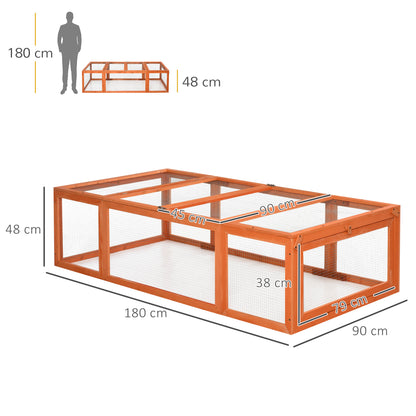 Rabbit Hutch Rabbit Hutch made of Fir Wood Winterproof Rabbit Cage with Folding Roof 180x90x48 cm Rabbit Cage Outdoor Small Animal Hutch for Small Animals Rabbits Guinea Pigs Orange