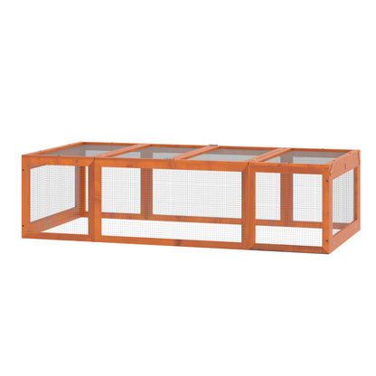 Rabbit Hutch Rabbit Hutch made of Fir Wood Winterproof Rabbit Cage with Folding Roof 180x90x48 cm Rabbit Cage Outdoor Small Animal Hutch for Small Animals Rabbits Guinea Pigs Orange
