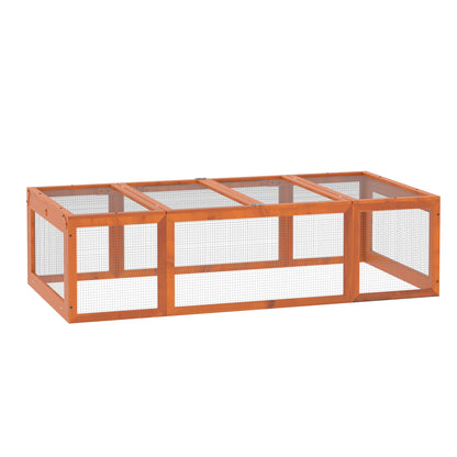 Rabbit Hutch Rabbit Hutch made of Fir Wood Winterproof Rabbit Cage with Folding Roof 180x90x48 cm Rabbit Cage Outdoor Small Animal Hutch for Small Animals Rabbits Guinea Pigs Orange