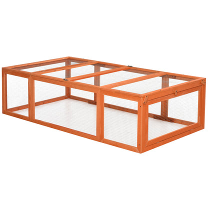 Rabbit Hutch Rabbit Hutch made of Fir Wood Winterproof Rabbit Cage with Folding Roof 180x90x48 cm Rabbit Cage Outdoor Small Animal Hutch for Small Animals Rabbits Guinea Pigs Orange